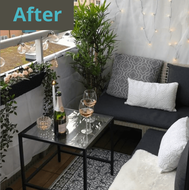 balcony makeover before and after