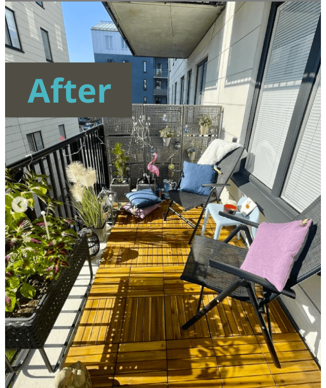 balcony makeover before and after