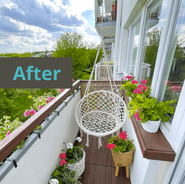 balcony makeover before and after