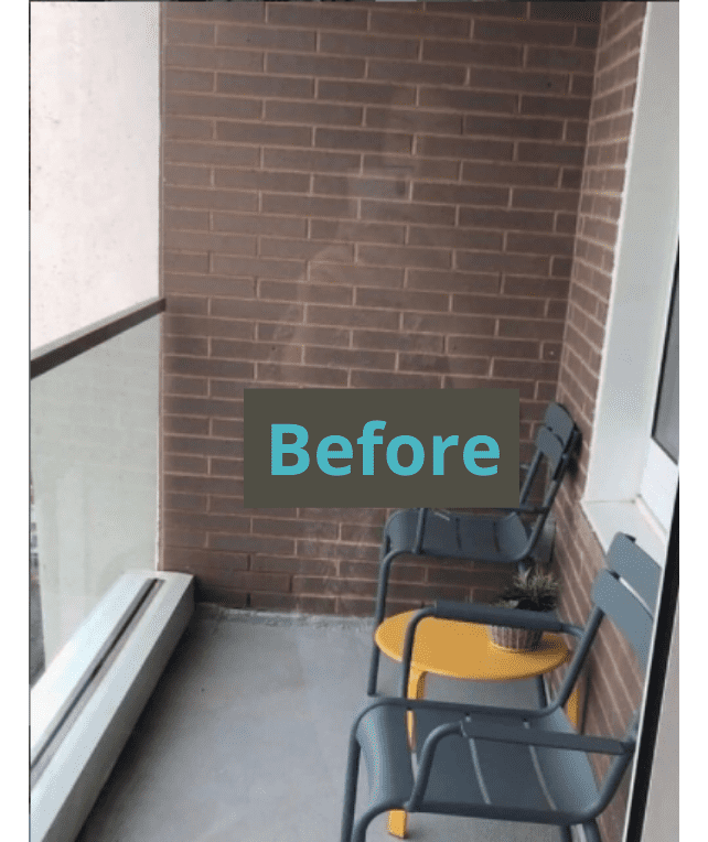 balcony makeover before and after
