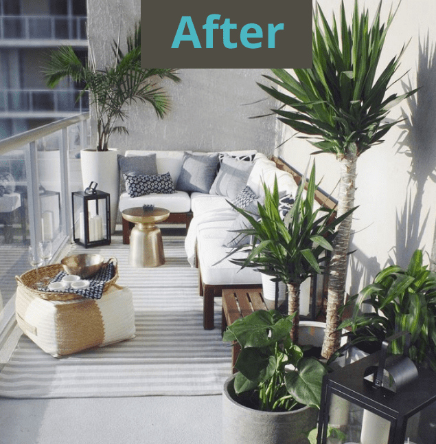 balcony makeover before and after