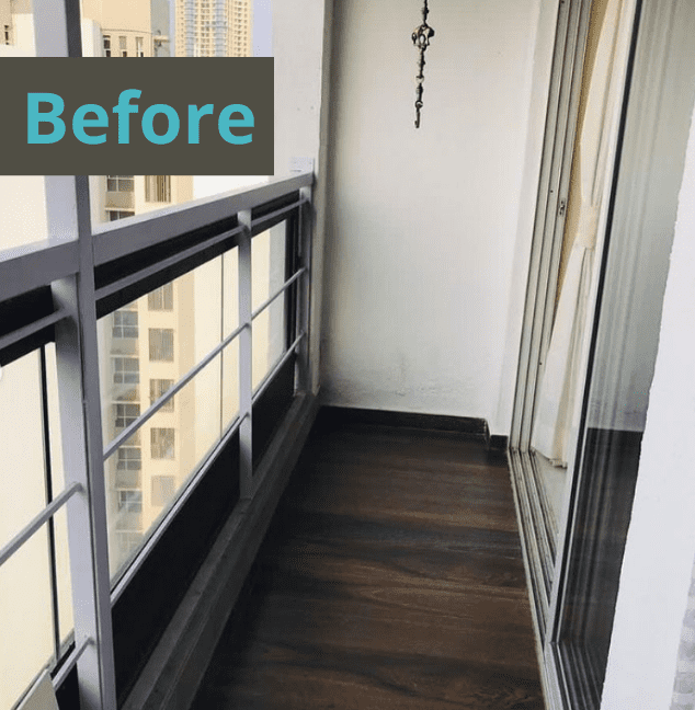 balcony makeover before and after