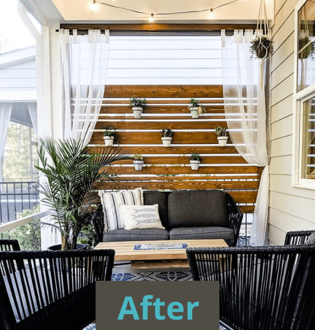 balcony makeover before and after