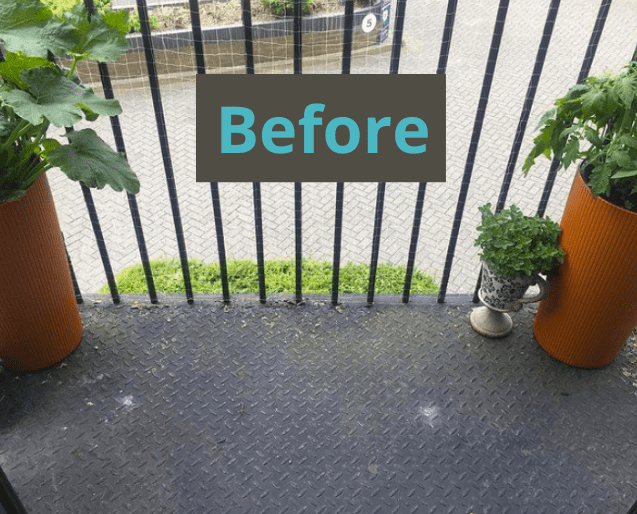 balcony makeover before and after