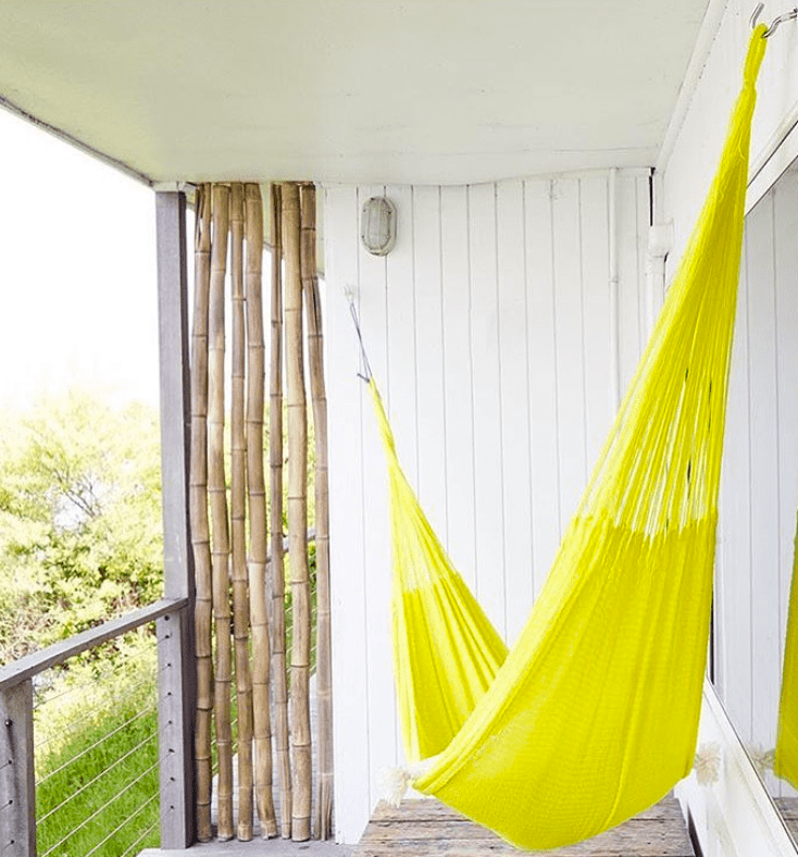 hanging hammock on patio