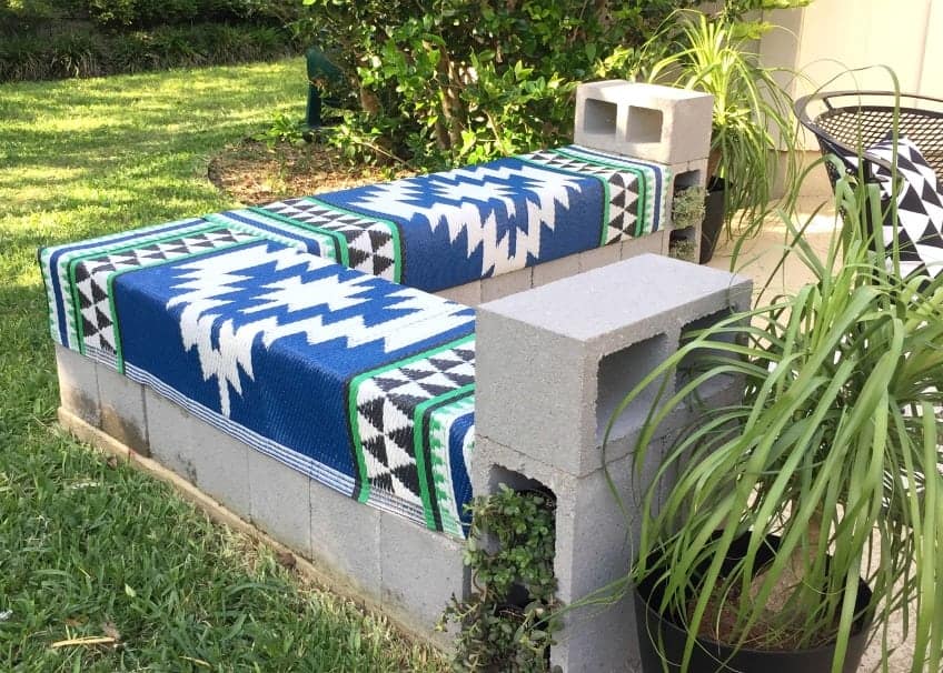 cinder block bench