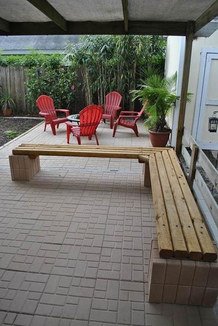 cinder block bench