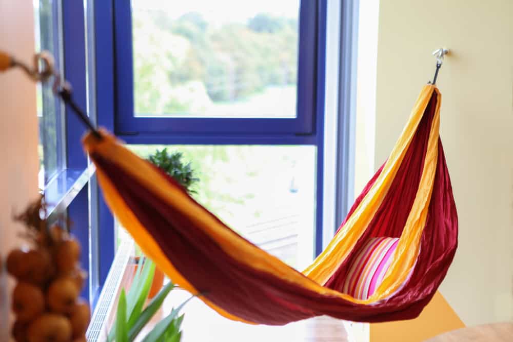hammock hanging indoors