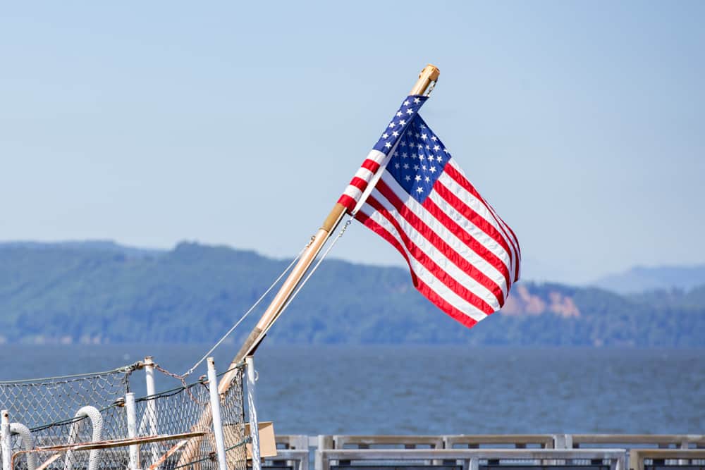 flag wrapped around pole