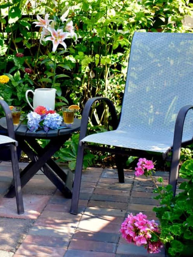 patio being shaded by plants