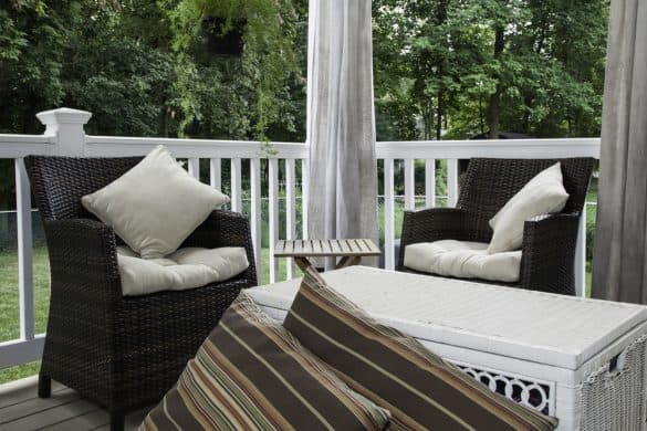 curtains on an outdoor deck